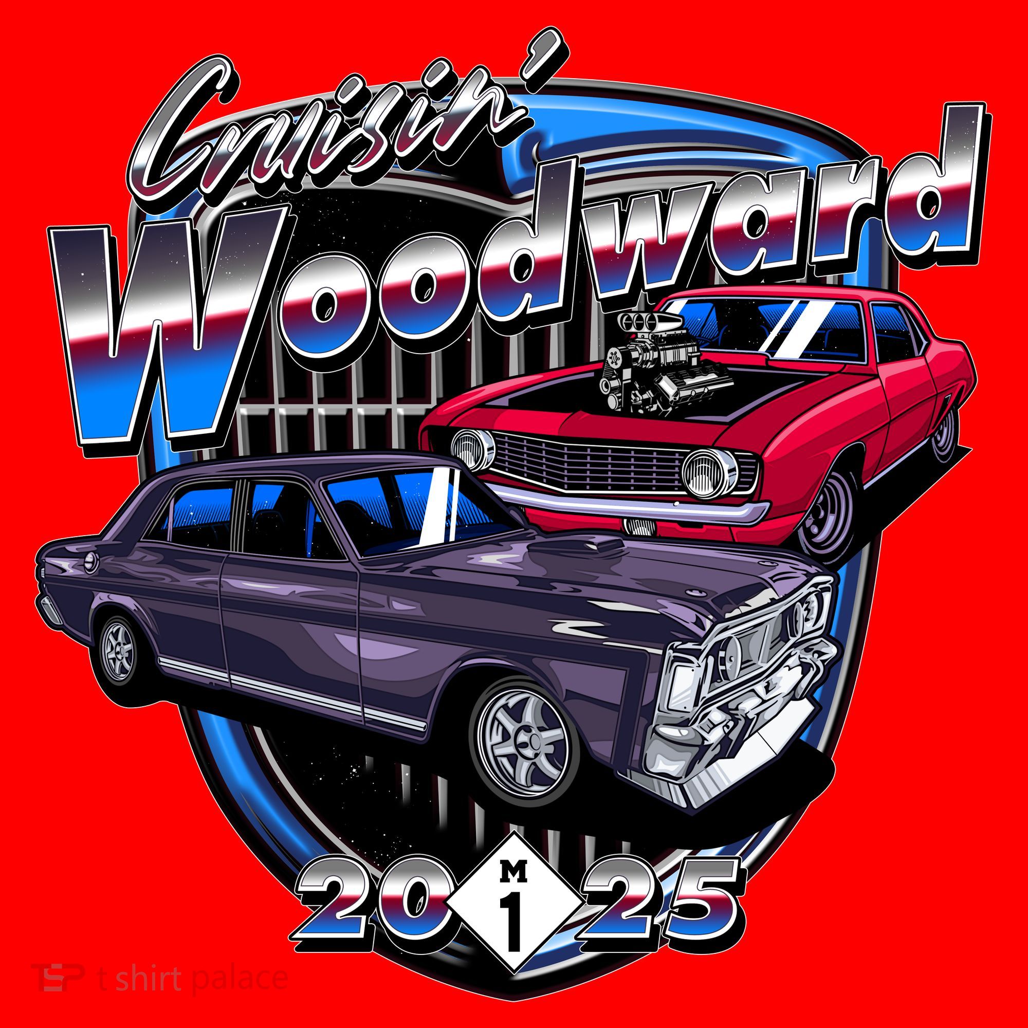 Summer Nights Cruising Woodward 2025 Santa Hat