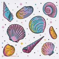 Seashells Nature Colorful T-Shirt thumb 7