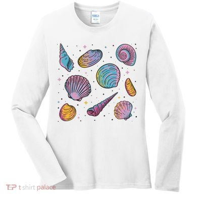 Seashells Nature Colorful Women's Long Sleeve Shirt