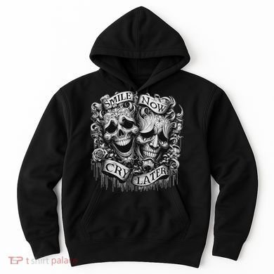 Smile Now Cry Later Clown Chicano Ar Gothic Cholo Hoodie