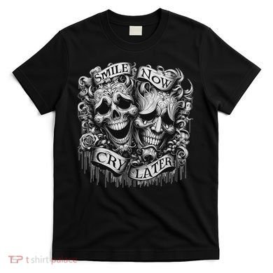 Smile Now Cry Later Clown Chicano Ar Gothic Cholo T-Shirt