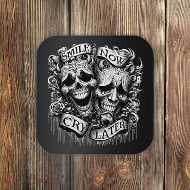 Smile Now Cry Later Clown Chicano Ar Gothic Cholo Coaster