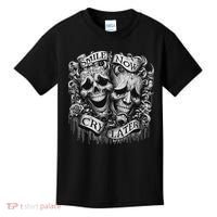 Smile Now Cry Later Clown Chicano Ar Gothic Cholo Kids T-Shirt thumb 0