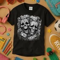 Smile Now Cry Later Clown Chicano Ar Gothic Cholo Kids T-Shirt thumb 3