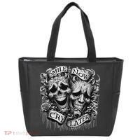 Smile Now Cry Later Clown Chicano Ar Gothic Cholo Tote Bag thumb 0