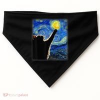 Starry Night Cat, Van Gogh Cat, Cat Lover, Cat Mom, Cat Dad USA-Made Doggie Bandana thumb 0