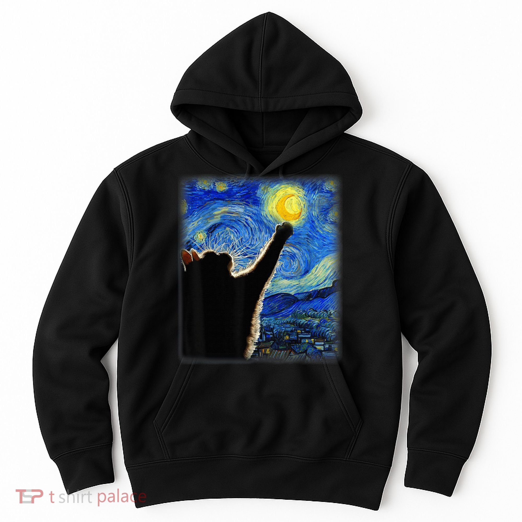 Starry Night Cat, Van Gogh Cat, Cat Lover, Cat Mom, Cat Dad Hoodie