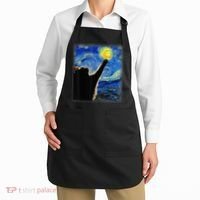Starry Night Cat, Van Gogh Cat, Cat Lover, Cat Mom, Cat Dad Apron thumb 2