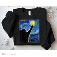 Starry Night Cat, Van Gogh Cat, Cat Lover, Cat Mom, Cat Dad Sweatshirt thumb 2