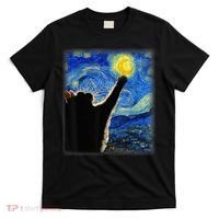 Starry Night Cat, Van Gogh Cat, Cat Lover, Cat Mom, Cat Dad T-Shirt thumb 0