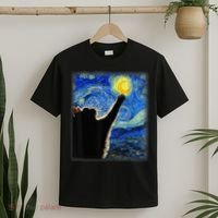 Starry Night Cat, Van Gogh Cat, Cat Lover, Cat Mom, Cat Dad T-Shirt thumb 2