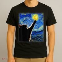 Starry Night Cat, Van Gogh Cat, Cat Lover, Cat Mom, Cat Dad T-Shirt thumb 3