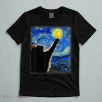 Starry Night Cat, Van Gogh Cat, Cat Lover, Cat Mom, Cat Dad T-Shirt thumb 5