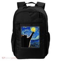Starry Night Cat, Van Gogh Cat, Cat Lover, Cat Mom, Cat Dad Backpack thumb 0
