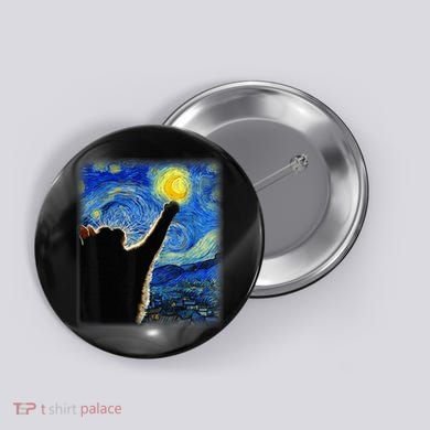 Starry Night Cat, Van Gogh Cat, Cat Lover, Cat Mom, Cat Dad Button