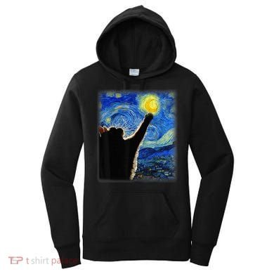 Starry Night Cat, Van Gogh Cat, Cat Lover, Cat Mom, Cat Dad Women's Hoodie