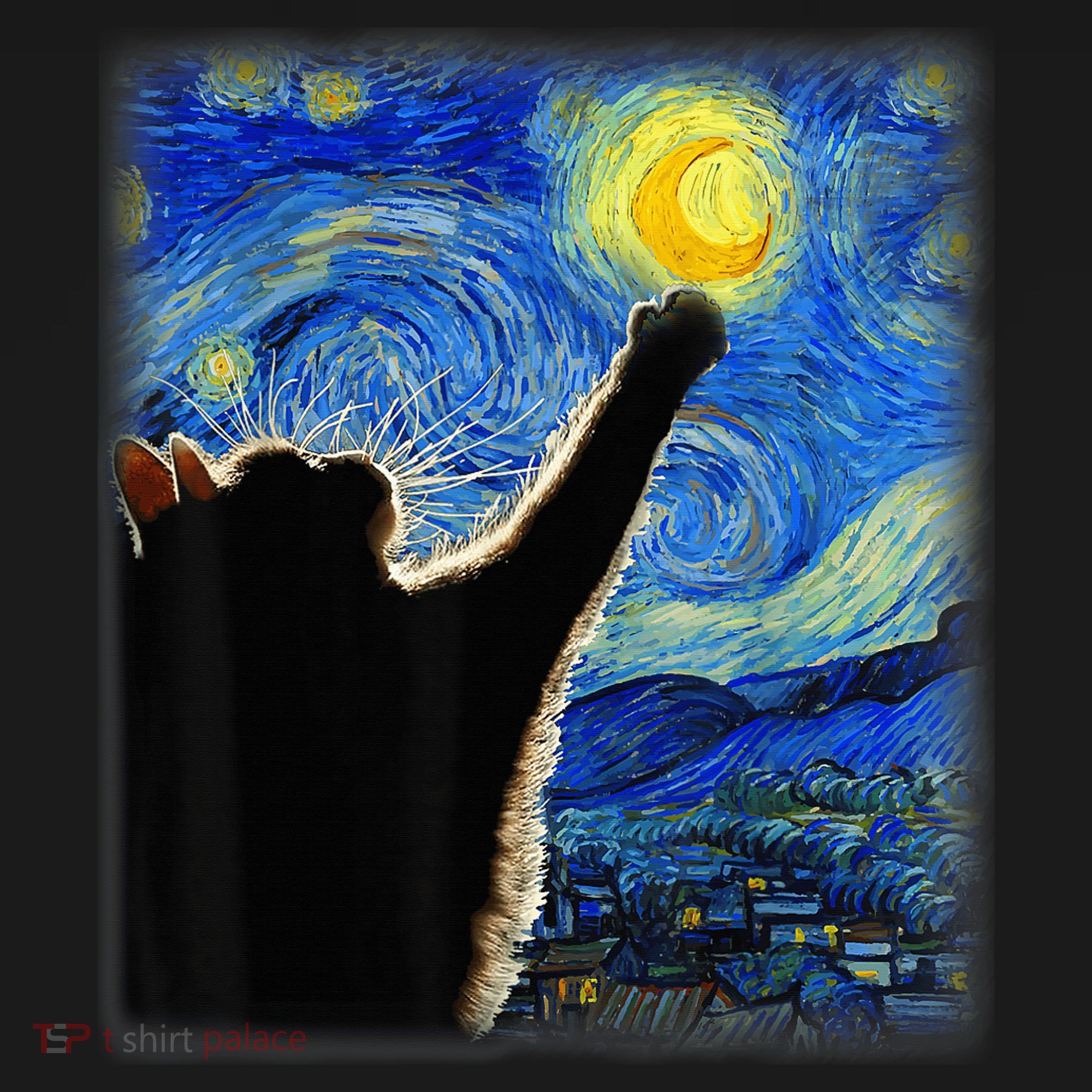 Starry Night Cat, Van Gogh Cat, Cat Lover, Cat Mom, Cat Dad Women's Hoodie