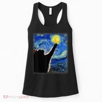 Starry Night Cat, Van Gogh Cat, Cat Lover, Cat Mom, Cat Dad Women's Tank Top thumb 0