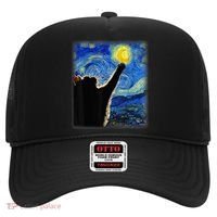 Starry Night Cat, Van Gogh Cat, Cat Lover, Cat Mom, Cat Dad Hat thumb 0