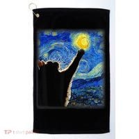 Starry Night Cat, Van Gogh Cat, Cat Lover, Cat Mom, Cat Dad Golf Towel thumb 0