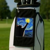 Starry Night Cat, Van Gogh Cat, Cat Lover, Cat Mom, Cat Dad Golf Towel thumb 2