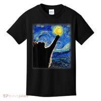 Starry Night Cat, Van Gogh Cat, Cat Lover, Cat Mom, Cat Dad Kids T-Shirt thumb 0
