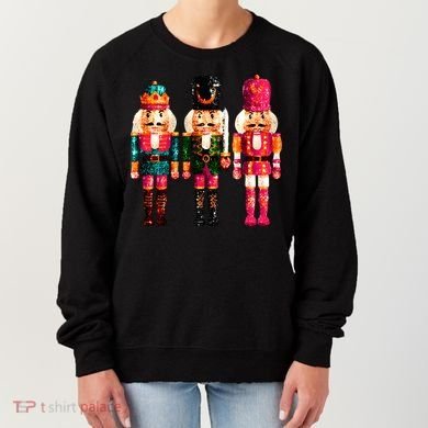 Sequin Nutcracker Christmas Xmas Women's Sweatshirt