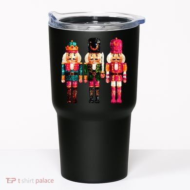 Sequin Nutcracker Christmas Xmas Tumbler