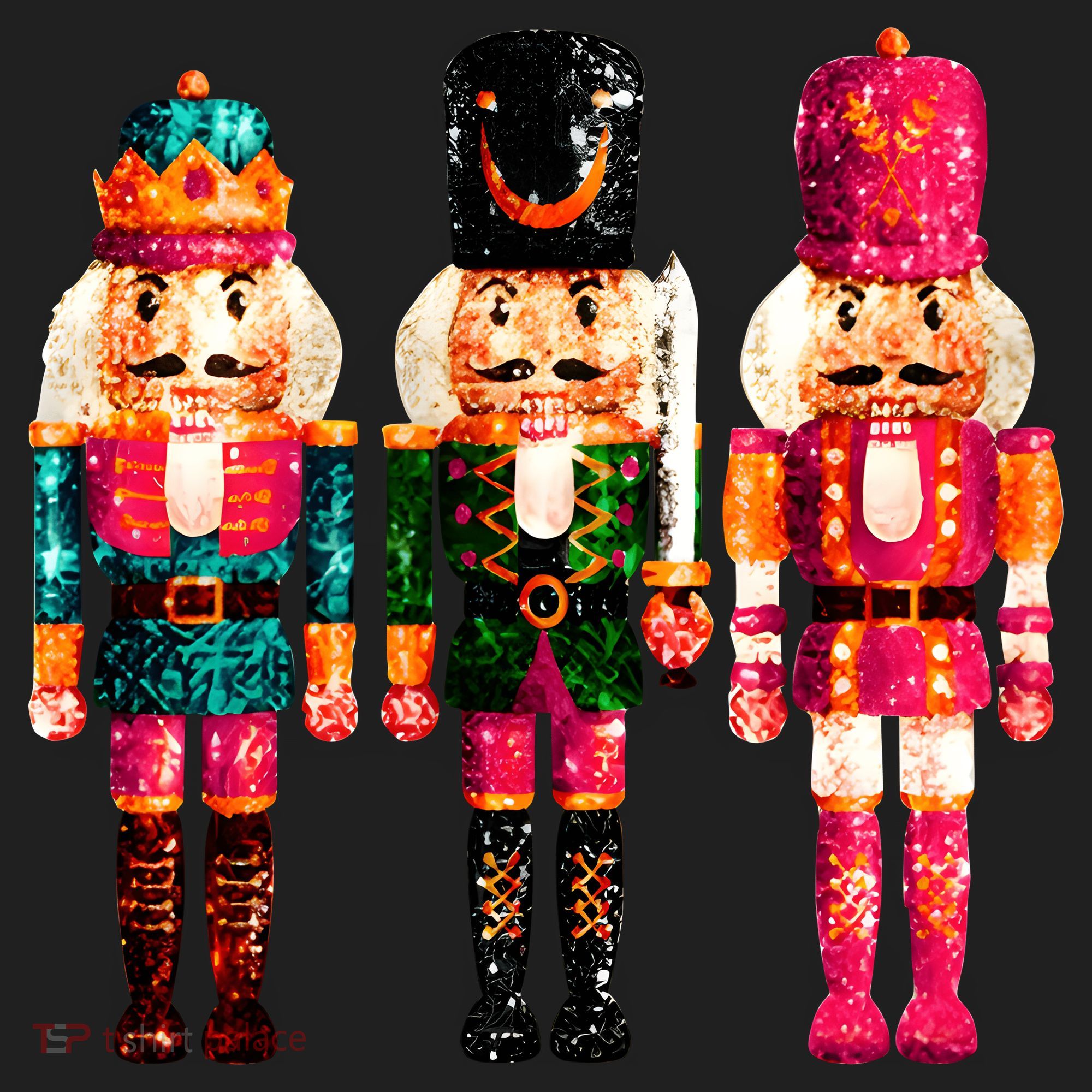 Sequin Nutcracker Christmas Xmas Golf Towel
