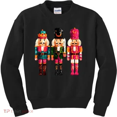 Sequin Nutcracker Christmas Xmas Kids Sweatshirt