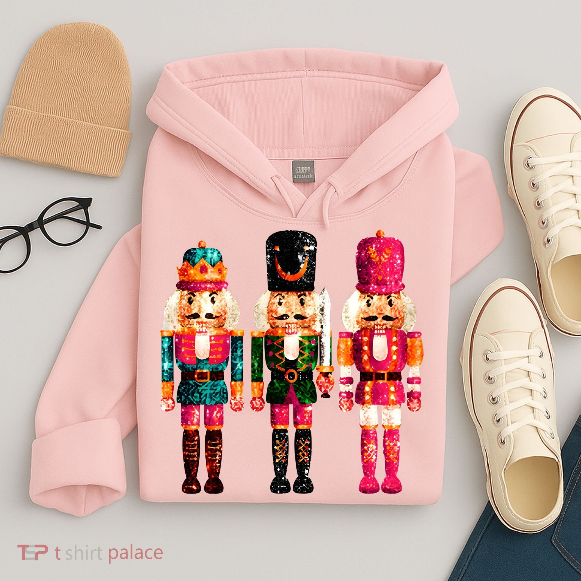 Sequin Nutcracker Christmas Xmas Hoodie