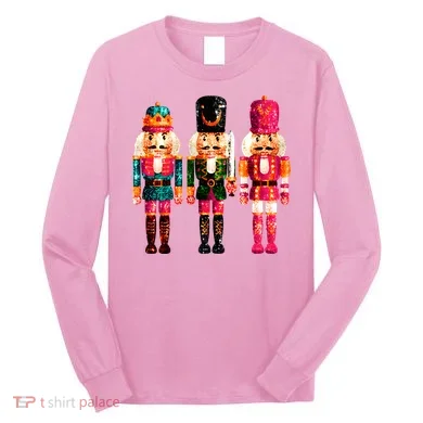 Sequin Nutcracker Christmas Xmas Long Sleeve Shirt