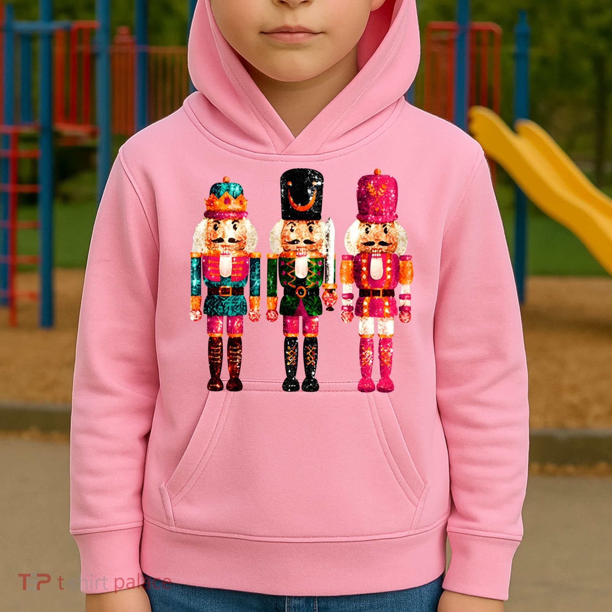 Sequin Nutcracker Christmas Xmas Kids Hoodie