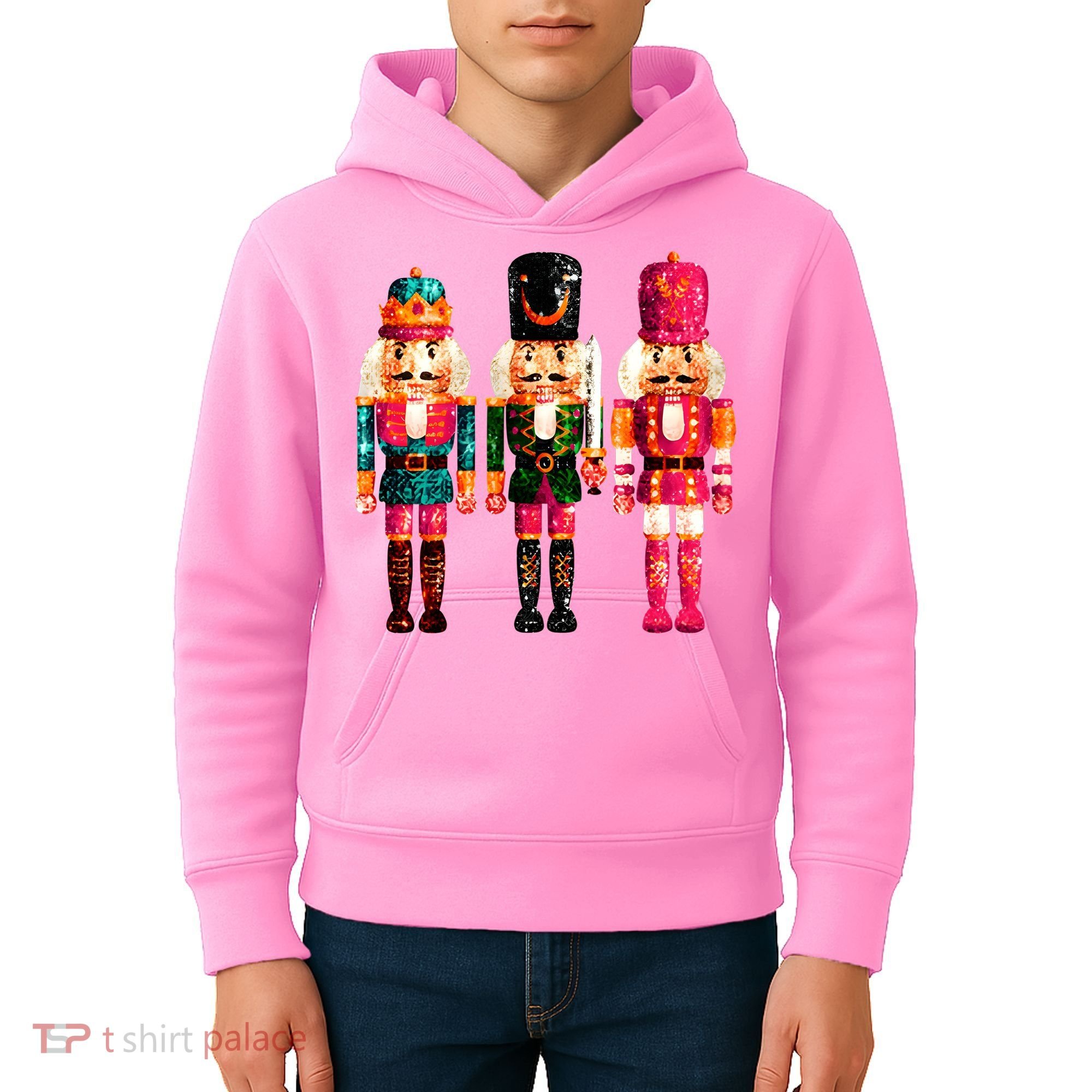 Sequin Nutcracker Christmas Xmas Kids Hoodie
