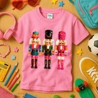 Sequin Nutcracker Christmas Xmas Kids T-Shirt thumb 3