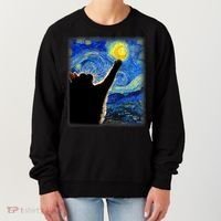 Starry Night Cat, Van Gogh Cat, Cat Lover, Cat Mom, Cat Dad Women's Sweatshirt thumb 0