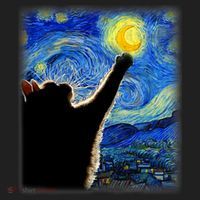 Starry Night Cat, Van Gogh Cat, Cat Lover, Cat Mom, Cat Dad Women's Sweatshirt thumb 2