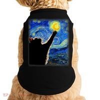 Starry Night Cat, Van Gogh Cat, Cat Lover, Cat Mom, Cat Dad Doggie Tank thumb 0