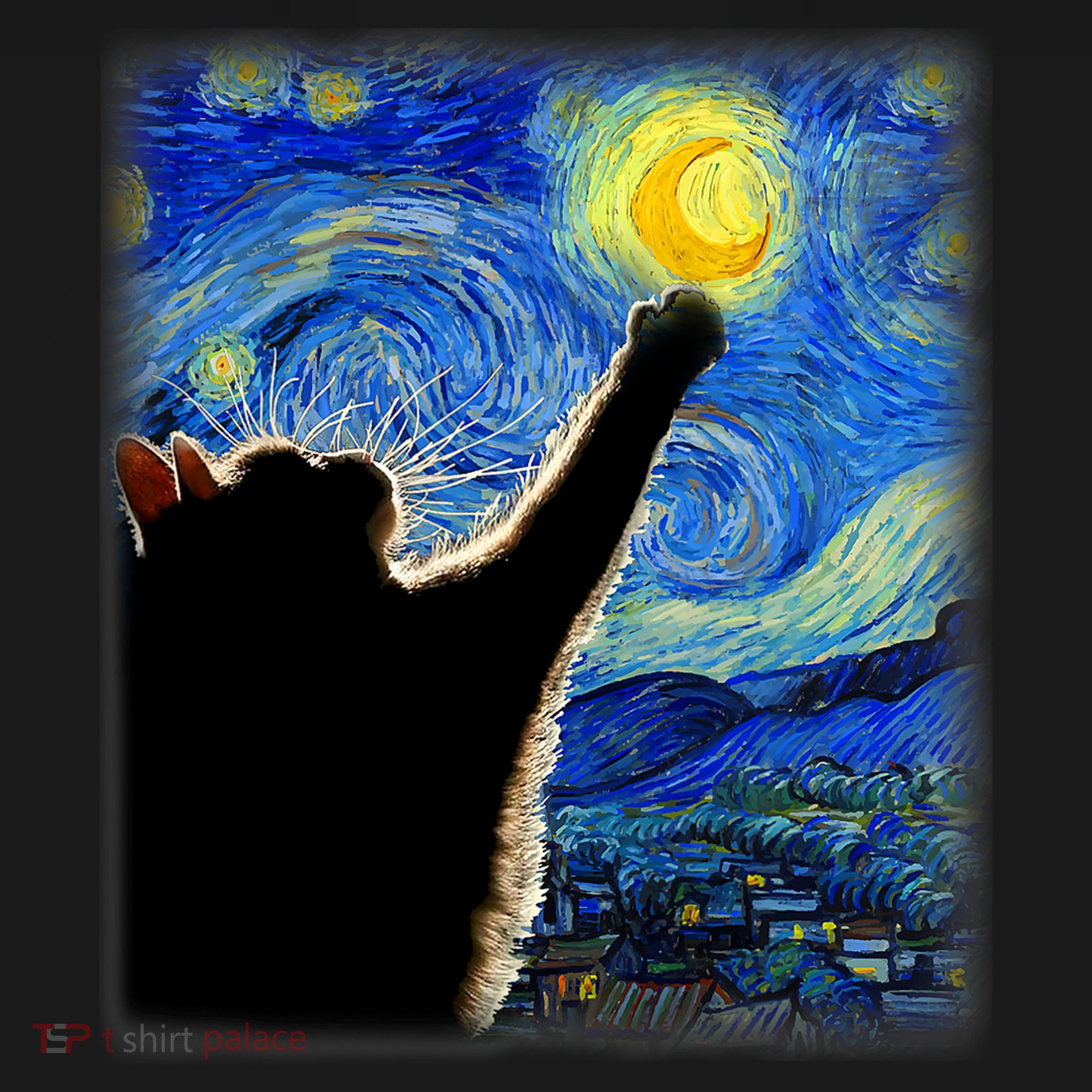Starry Night Cat, Van Gogh Cat, Cat Lover, Cat Mom, Cat Dad Apron