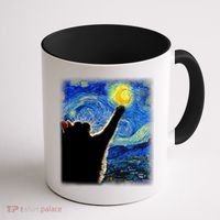 Starry Night Cat, Van Gogh Cat, Cat Lover, Cat Mom, Cat Dad Coffee Mug thumb 1