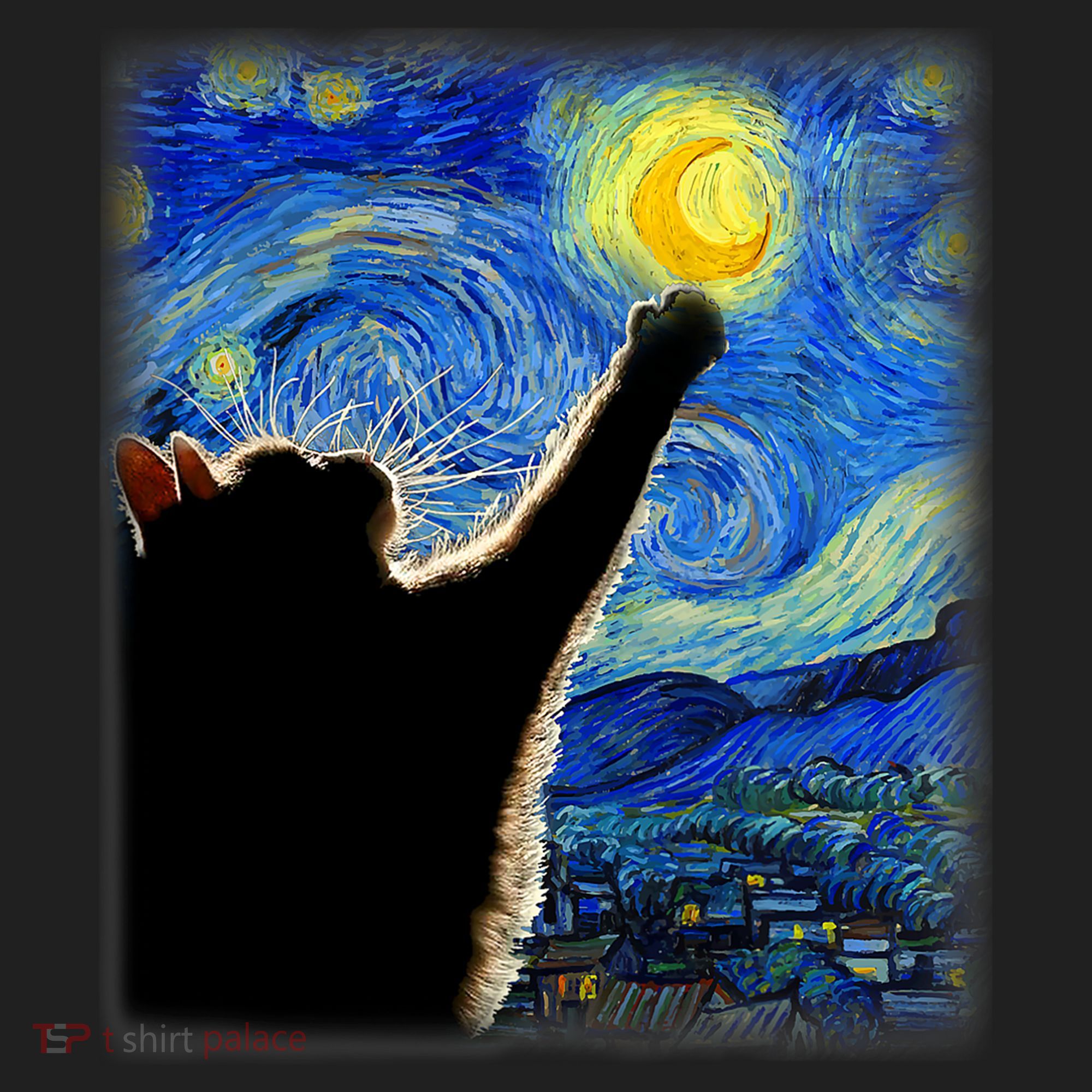 Starry Night Cat, Van Gogh Cat, Cat Lover, Cat Mom, Cat Dad Beanie