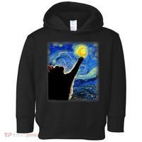 Starry Night Cat, Van Gogh Cat, Cat Lover, Cat Mom, Cat Dad Toddler Hoodie thumb 0