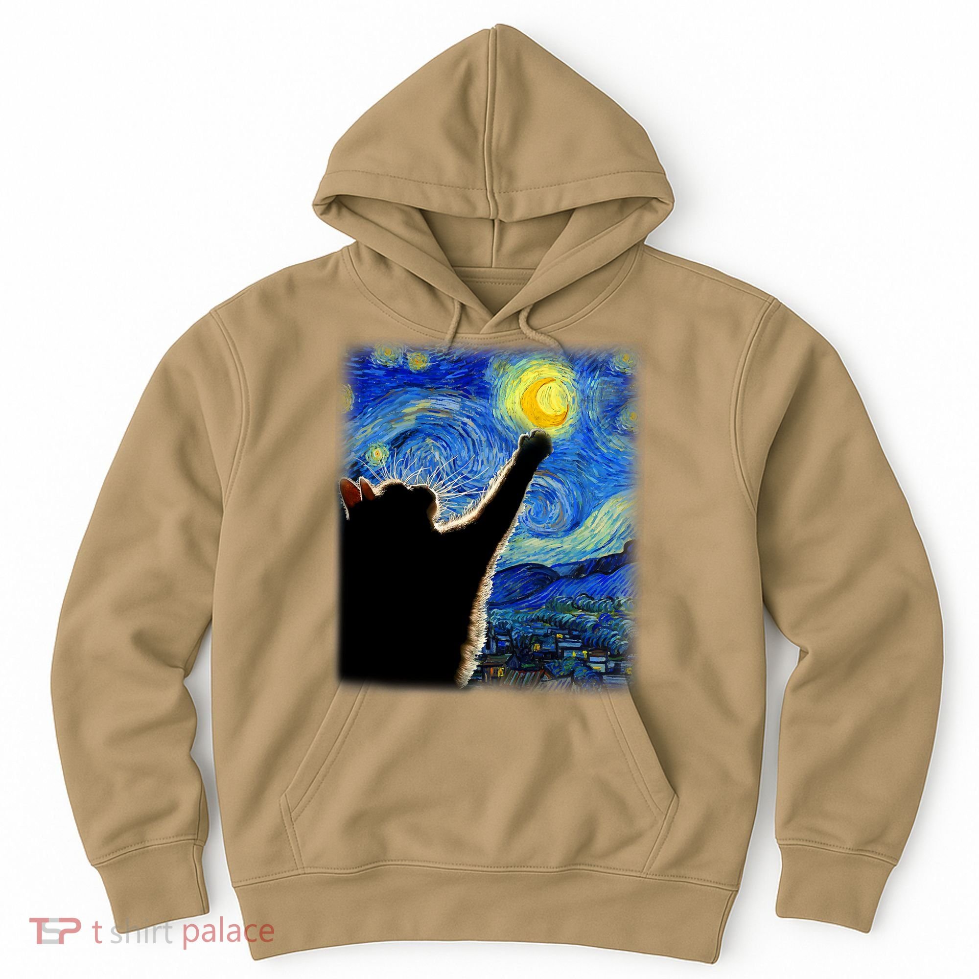 Starry Night Cat, Van Gogh Cat, Cat Lover, Cat Mom, Cat Dad Hoodie