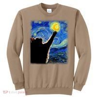 Starry Night Cat, Van Gogh Cat, Cat Lover, Cat Mom, Cat Dad Sweatshirt thumb 0