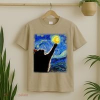 Starry Night Cat, Van Gogh Cat, Cat Lover, Cat Mom, Cat Dad T-Shirt thumb 2