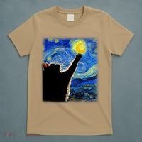 Starry Night Cat, Van Gogh Cat, Cat Lover, Cat Mom, Cat Dad T-Shirt thumb 5
