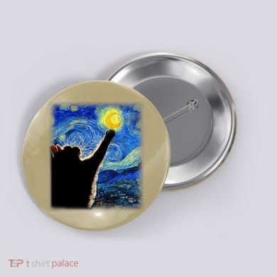 Starry Night Cat, Van Gogh Cat, Cat Lover, Cat Mom, Cat Dad Button