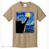 Starry Night Cat, Van Gogh Cat, Cat Lover, Cat Mom, Cat Dad Kids T-Shirt thumb 0