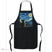 Starry Night Cat Van Gogh Cat Cat Lover Cat Mom Cat Dad Apron thumb 0