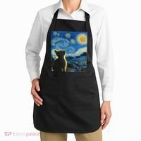 Starry Night Cat Van Gogh Cat Cat Lover Cat Mom Cat Dad Apron thumb 2